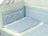 Набор в детскую кровать размер 60х120 Голубой с салатовую полоской