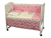 Набор в детскую кровать размер 60х120 (Розовый) бабочки-цветочки