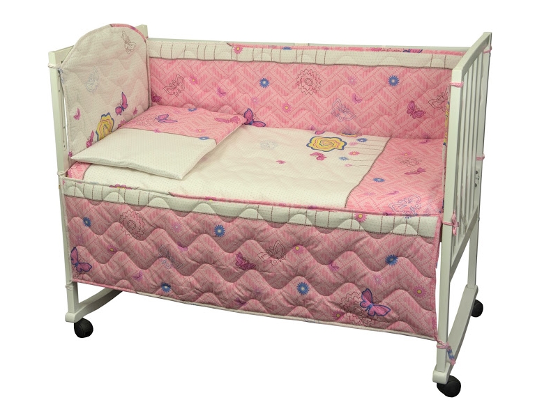 ТМ Руно Набор в детскую кровать размер 60х120 (Розовый) бабочки-цветочки