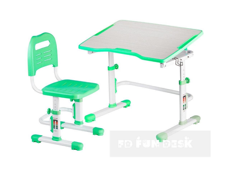 Fundesk Комплект парта + стул трансформеры Vivo II green