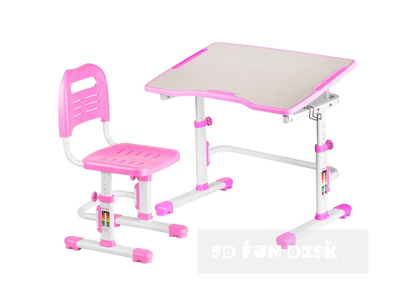Fundesk Комплект парта + стул трансформеры Vivo II Pink