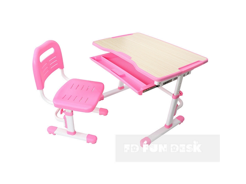 Fundesk Комплект парта + стул трансформеры Vivo Pink
