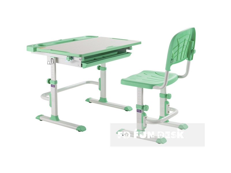 Fundesk Комплект парта + стул трансформеры DISA GREEN Cubby
