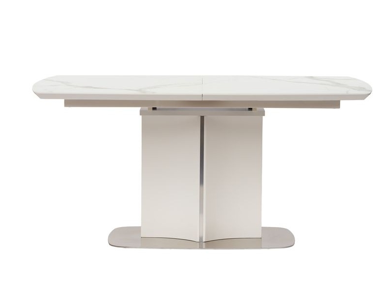 Concepto ALBURY стол раскладной стекло + МДФ 160-200 СМ белый