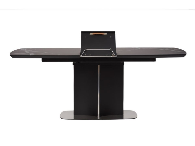 Concepto ALBURY стол раскладной стекло + МДФ 160-200 СМ чёрный