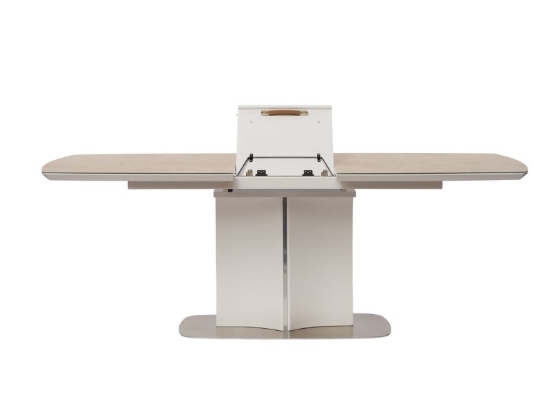 Concepto ALBURY стол раскладной стекло + МДФ 160-200 СМ бежевый