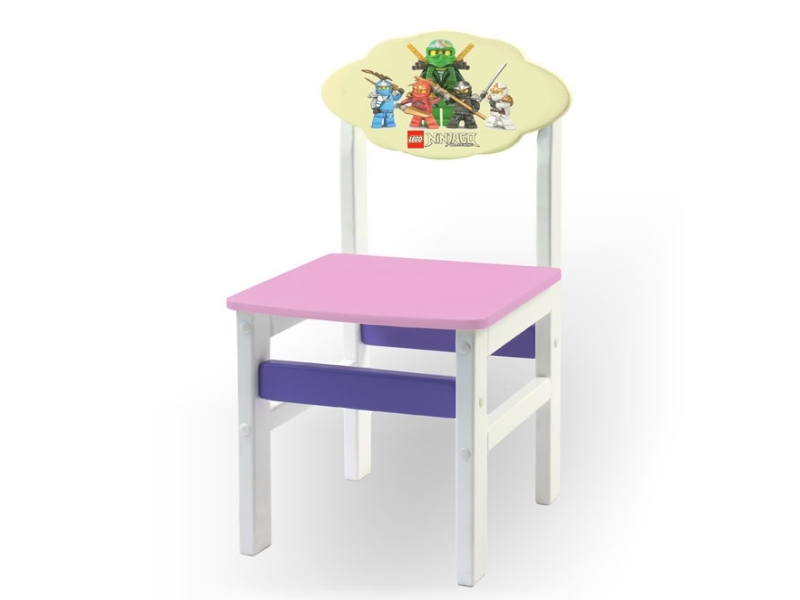Юлианна Детский стульчик “Woody” белый с картинкой Ниндзяго