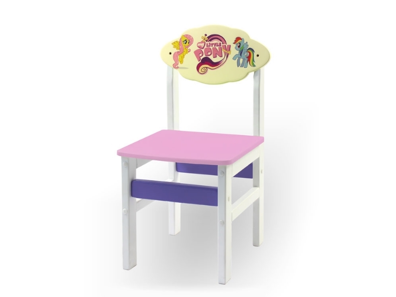 Юлианна Детский стульчик “Woody” белый с картинкой Литл Пони