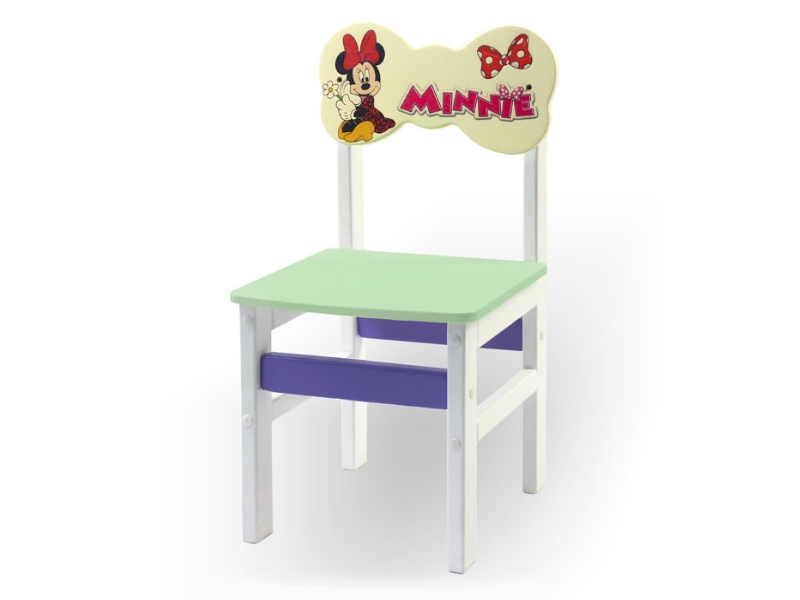 Юлианна Детский стульчик “Woody” белый с картинкой Минни Маус