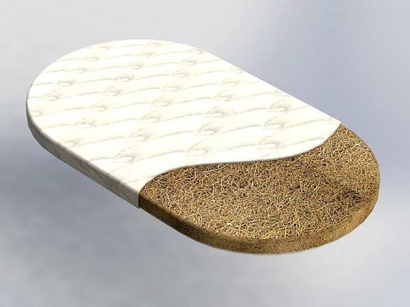 IngVart Овальный кокосовый матрас на кроватку SMART BED кокос