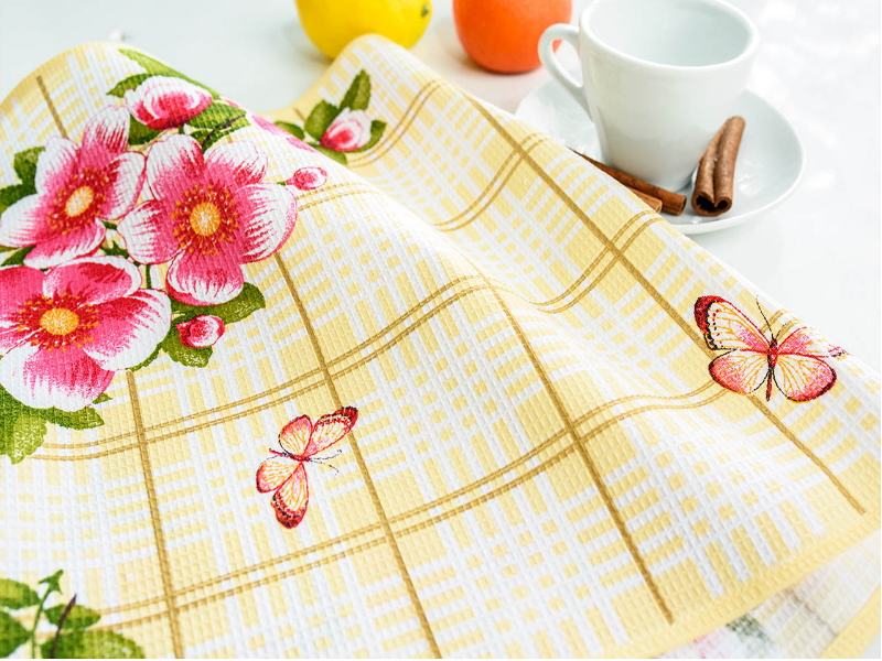 ТМ IDEA Вафельное полотенце Яблочный цвет