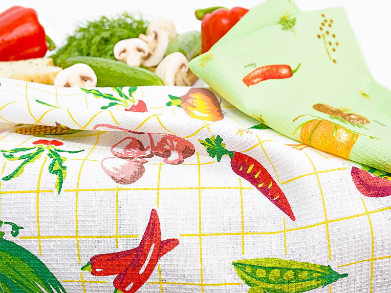 ТМ IDEA Вафельное полотенце Овощи