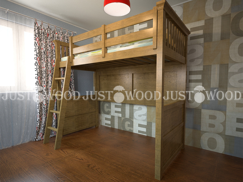 JustWood Кровать-чердак для детей «Джерри»