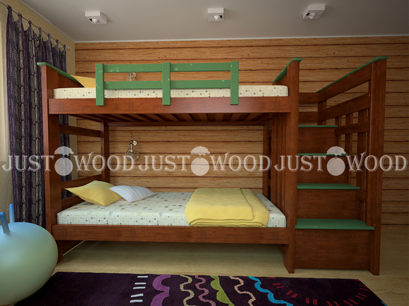 JustWood Двухьярусная детская кровать «Авоська»