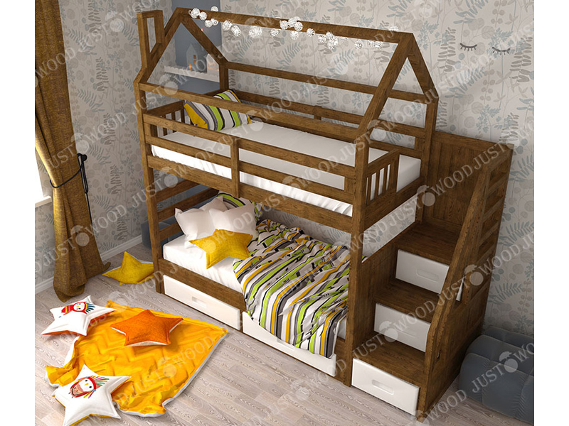 JustWood Двухъярусная кровать «Аладин»