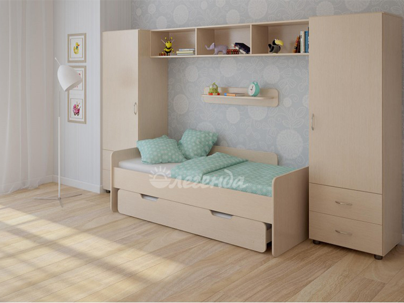 Дизайн-Сервис Детская стенка с выдвижной кроватью ЛЕГЕНДА 16