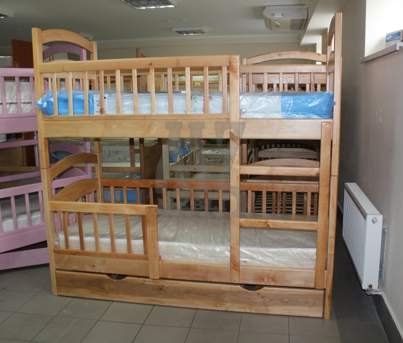 2 Яруса Двухъярусная кровать Карина-Люкс Трио (дополнительное выкатное спальное место)