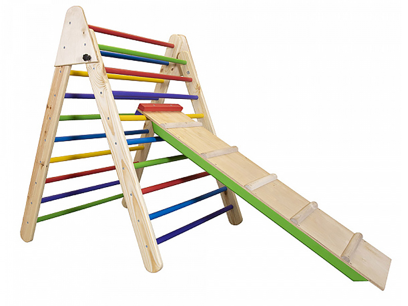 SportBaby Детский деревянный тренажер Пиклера - Цвет с горкой