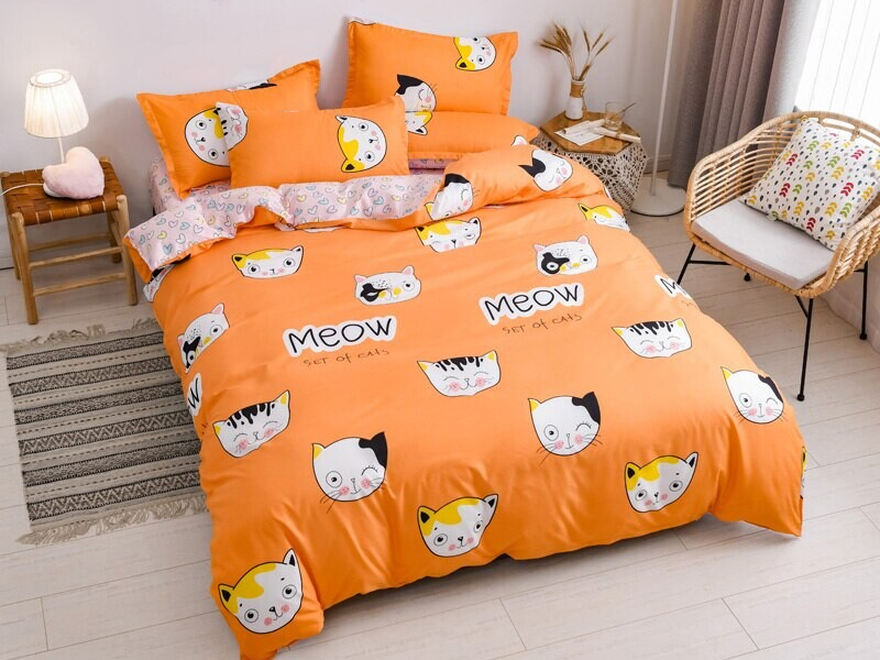Berni Комплект постельного белья оранжевый Meow