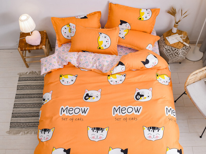Berni Комплект постельного белья оранжевый Meow