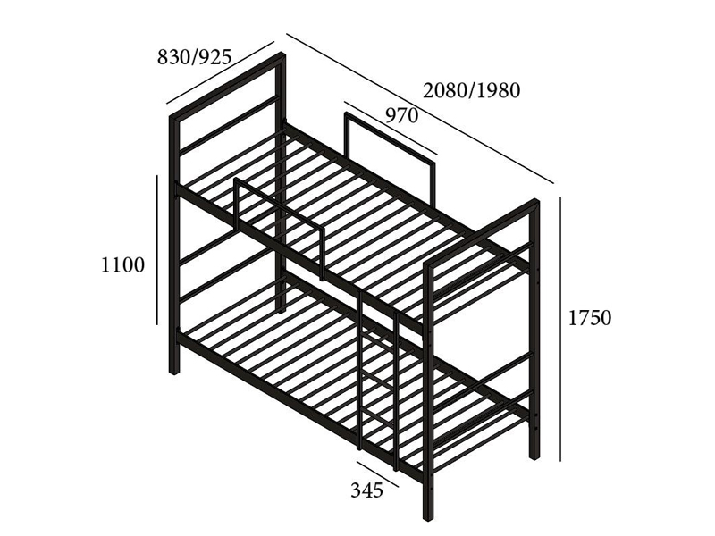 Фабрика Металл-Дизайн Кровать двухъярусная Сингл