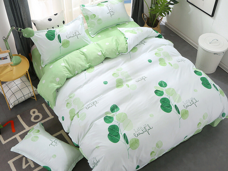 Berni Комплект постельного белья зеленый с белым Ветвь