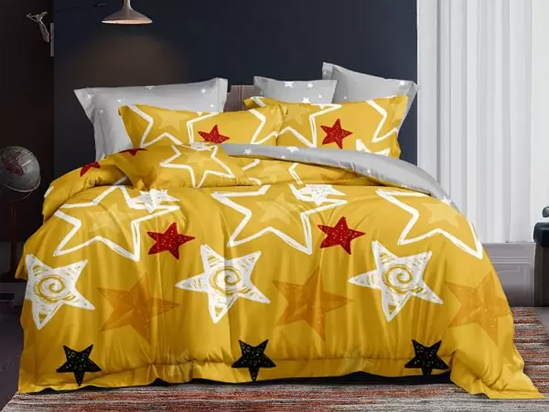 Moka Textile Комплект постельного белья Бязь Люкс Звёзды на жёлтом