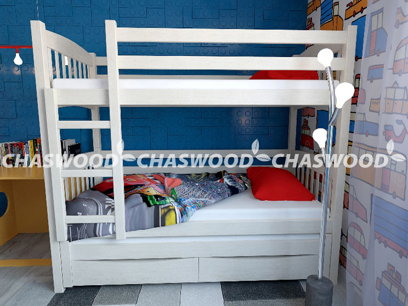 JustWood Кровать-трансформер детская двухъярусная Трио+