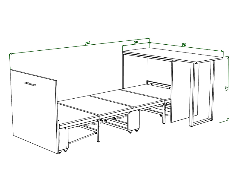 Knap Knap Кровать-трансформер + стол Sirim-D (3 в 1)