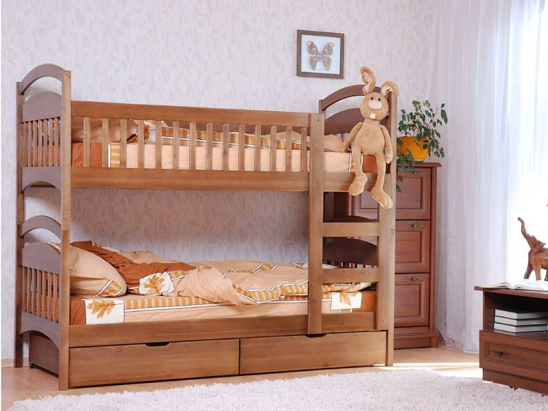 Двухъярусная кровать Арина (с нижними бортиками) + двухсторонние матрасы Магнум кокос + 2 подушки в подарок*