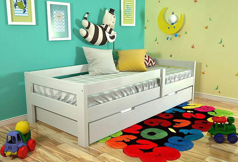 Кровать Школьник 80*190 (цвет: белый) + беспружинный матрас Slim Roll