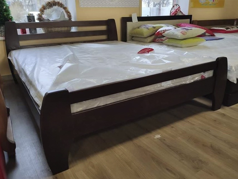 Кровать Нова Бук 1400*2000 (цвет Орех) + Матрас Аргон, Размер 140х200 см.