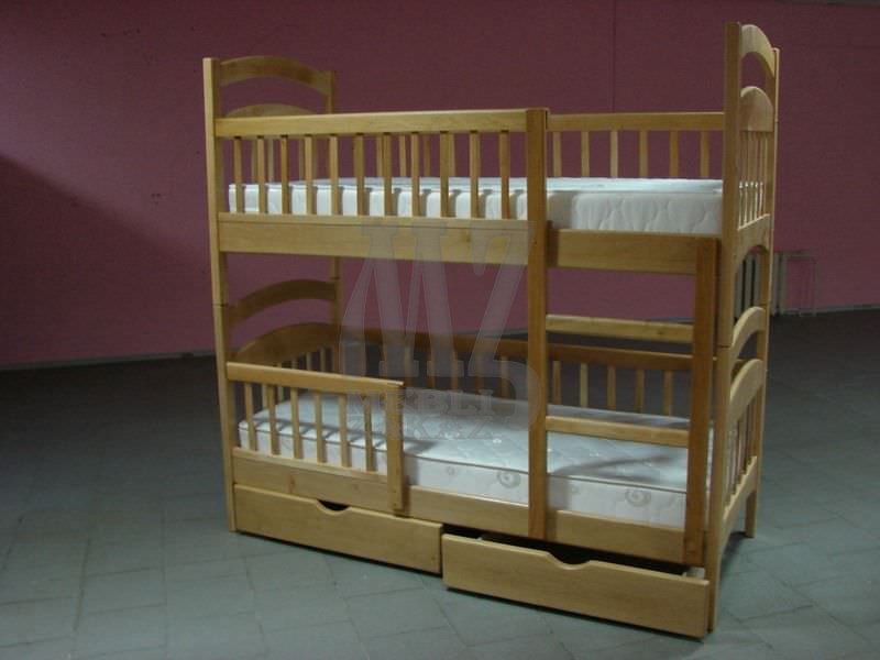 Двухъярусная кровать Карина Люкс усиленная (орех, венге) + Матрасы Shine Dazy + 2 подушки в подарок*