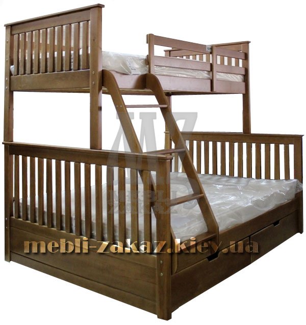 Двухъярусная кровать Олимп Олигарх 90(120)*190 см + Матрасы Shine Dazy + 2 подушки в подарок*