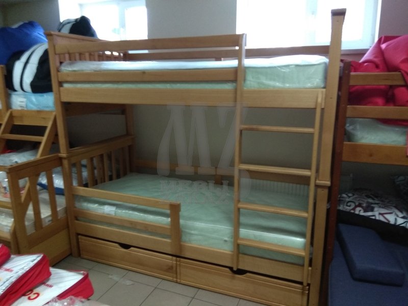 Двухъярусная кровать Оливер 80х190 + Матрасы ComFort зима-лето + 2 подушки в подарок*