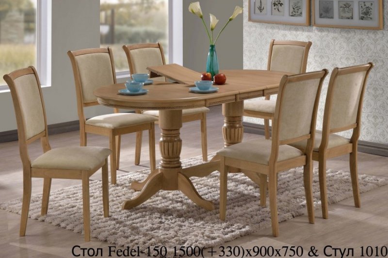 Стол Fedel-1500 (Федель-1500) + 6 стульев 1010