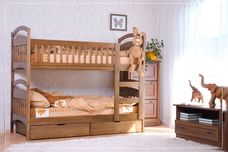 Кровать двухъярусная Карина СП + нижние перегородки + ящики + беспружинные матрасы Fanta + 2 подушки в подарок*