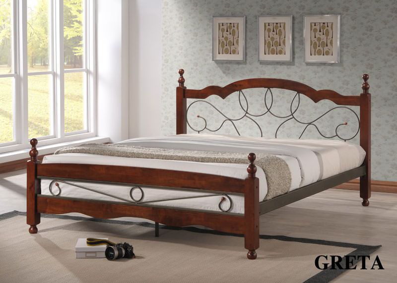 Кровать двухспальная GRETA (Грета) + Матрас Sleep&Fly Daily 2в1 160x200 + 2 подушки в подарок!