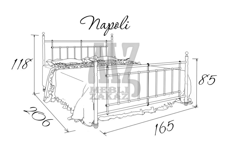 Фабрика Металл-Дизайн Кровать Napoli (Неаполь)