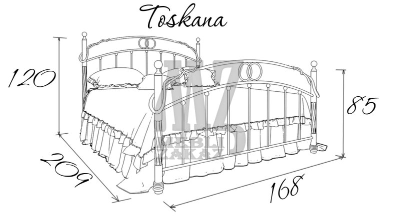 Фабрика Металл-Дизайн Кровать двухспальная Toskana (Тоскана)