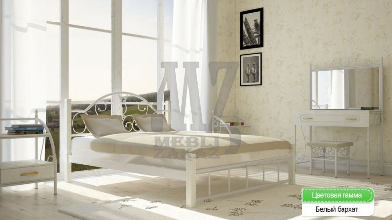 Фабрика Металл-Дизайн Кровать металлическая Анжелика (на деревянных ножках)